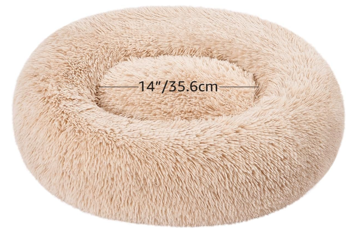 Bnixrq round plush pet bed